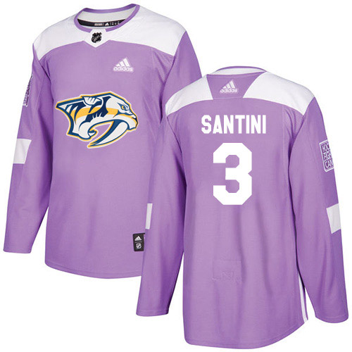 Adidas Nashville Predators 3 Steven Santini Purple Authentic Fights Cancer Stitched Youth NHL Jersey